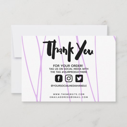Dank u voor Marble Paars Trendy Custom Media Inser (Voorkant)