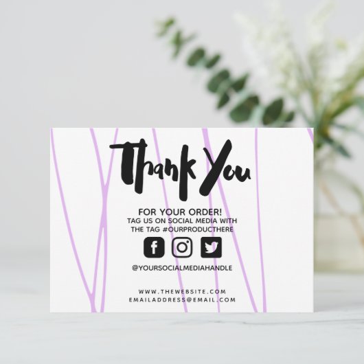 Dank u voor Marble Paars Trendy Custom Media Inser (Staand voorkant)