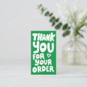 Dank u voor orde Sociale Iconen QR Code Groen Visitekaartje (Staand voorkant)