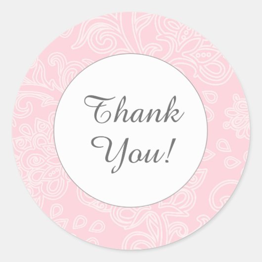 Dank u voor roze damesronde voor stickers (Voorkant)