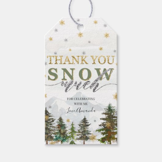 Dank u voor Snow Veel Party Gift Label Cadeaulabel (Voorkant)