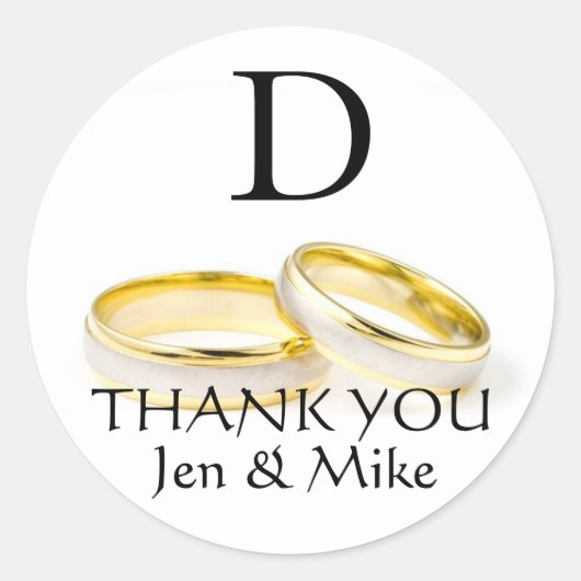 Dank u voor Sticker Monogram D (Voorkant)