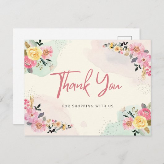 Dank u voor uw aankoop  briefkaart (Voorkant / Achterkant)