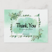 Dank U Voor Uw Aankoop Groen Botanisch Waterc Briefkaart (Voorkant)