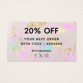 dank u voor uw aankoop roze opal visitekaartje (Achterkant)