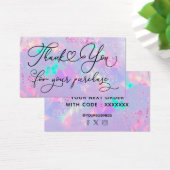 dank u voor uw aankoop van paars opal visitekaartje (Bureau)