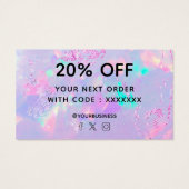 dank u voor uw aankoop van paars opal visitekaartje (Achterkant)