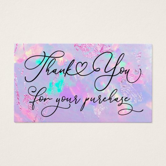 dank u voor uw aankoop van paars opal visitekaartje (Voorkant)