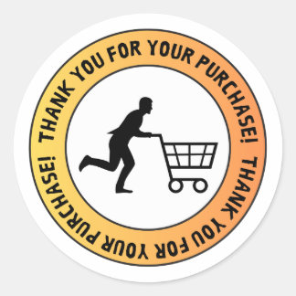 Dank u voor uw aankoop – Winkelwagensticker Ronde Sticker