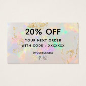 dank u voor uw aankoop wit opal visitekaartje (Achterkant)