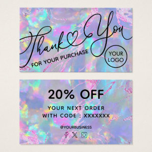 dank u voor uw aankoopoptie - achtergrond visitekaartje