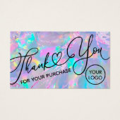 dank u voor uw aankoopoptie - achtergrond visitekaartje (Voorkant)