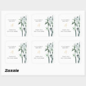 Dank u voor uw bestelling, bamboe vierkante sticker (Vel)