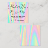 dank u voor uw bestelling pastelkleur vierkante visitekaartje (Voorkant / Achterkant)