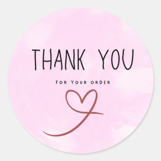 Dank U Voor Uw Bestelling Pinky Ronde Sticker (Voorkant)