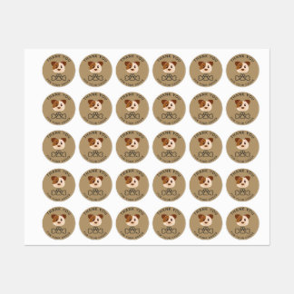 Dank u voor uw bestelling, puppy sticker. klassiek labels