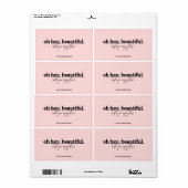 Dank u voor uw bestelling roze oh hé mooi etiket (Full Sheet)