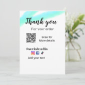 Dank u voor uw bestelling voeg een of contactgegev kaart (Staand voorkant)