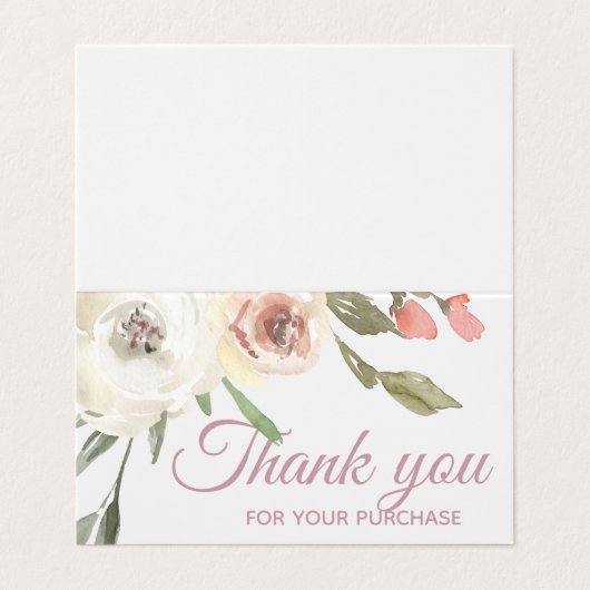 Dank U Voor Uw Bloemen Winkel Visitekaartjes (Buitenkant ongevouwen)
