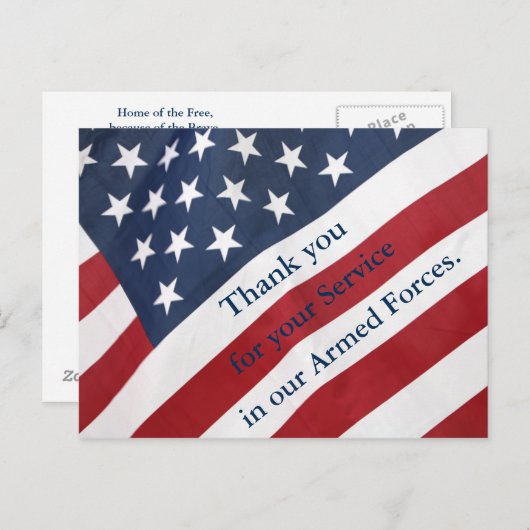 Dank u voor uw Briefkaart van de strijdkrachten (Voorkant / Achterkant)