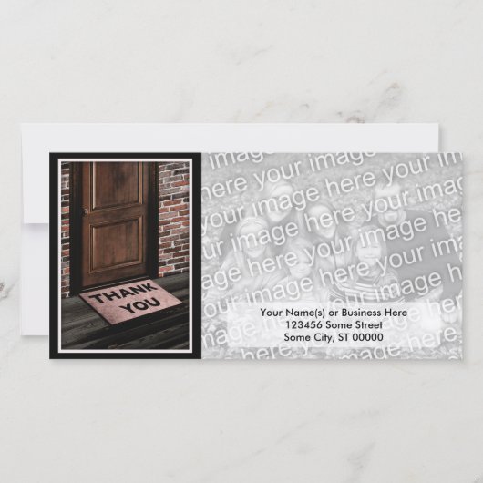 dank u voor uw deurmat bedankkaart (Voorkant)