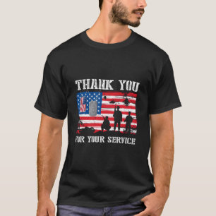 Dank U Voor Uw Dienst Amerikaanse Vlag Veteranen T-shirt