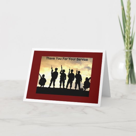 dank u voor uw dienst bedankkaart (Voorkant)