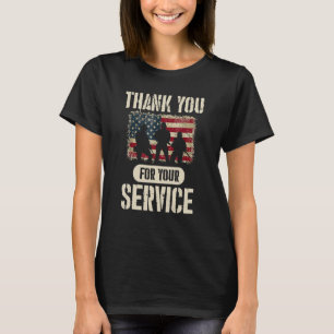 Dank u voor uw dienst Patriotische veteranen D T-shirt