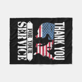Dank u voor uw dienst veteraan Patriot Militar Fleece Deken (Voorkant (Horizontaal))