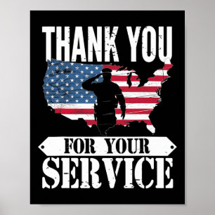 Dank u voor uw dienst veteraan Patriot Militar Poster