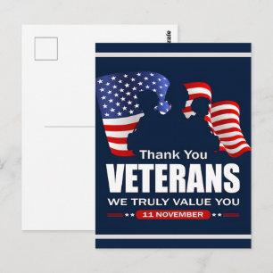 Dank u voor uw dienst: Veterans Day 2025 Briefkaart