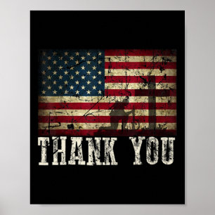 Dank u voor uw diensten Patriotisch - veteranen D Poster