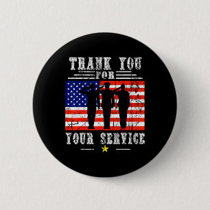 Dank u voor uw diensten Patriotisch - veteranen D Ronde Button 5,7 Cm