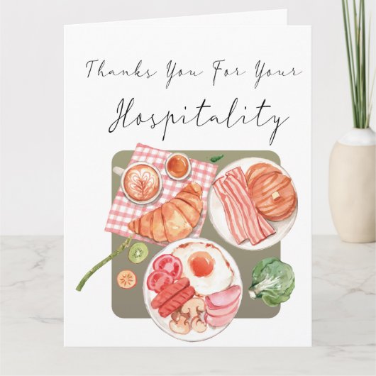 Dank u voor uw gastvrijheid kaart (Voorkant)