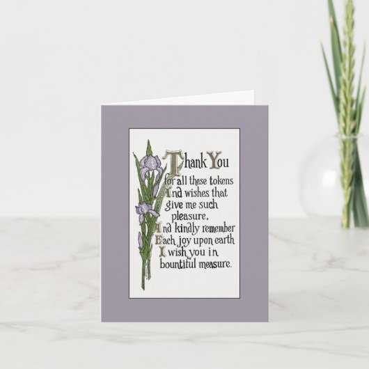 Dank u voor uw goede wensen bedankkaart (Voorkant)