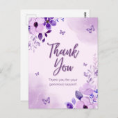 Dank u voor uw gulle steun briefkaart (Voorkant / Achterkant)