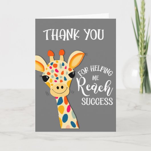dank u voor uw hulp bij het succes van giraffe kaart (Voorkant)