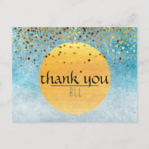 Dank u voor uw huwelijk met Confetti Glitter Sky M Briefkaart