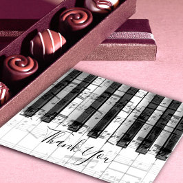 dank u voor uw kalligrafie over muziekpianolades bedankkaart