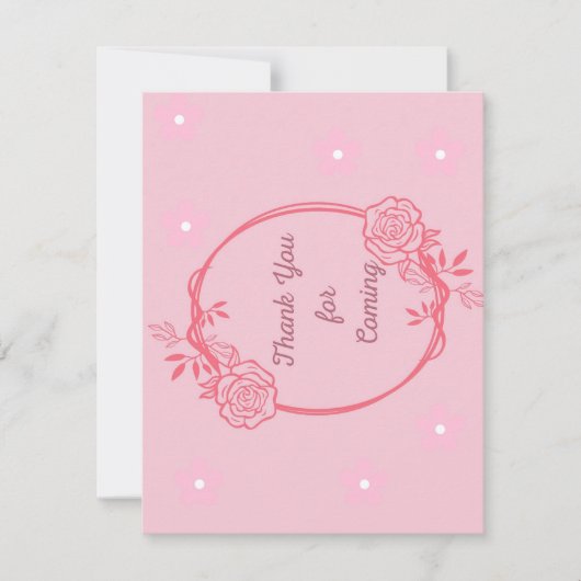 dank u voor uw komst na het feest bedankkaart (Voorkant)