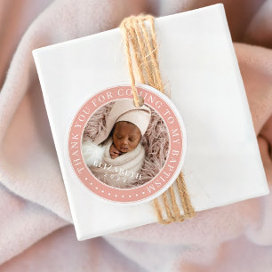 Dank u voor uw komst naar mijn Baptism moderne fot Bedankjes Labels