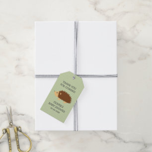 Dank u voor uw komst voor het egels baby shower-gu cadeaulabel