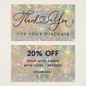 dank u voor uw koopoptie visitekaartje (Voorkant /achterkant)