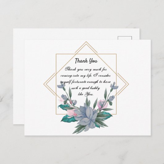 Dank u voor uw ontwerp briefkaart (Voorkant / Achterkant)