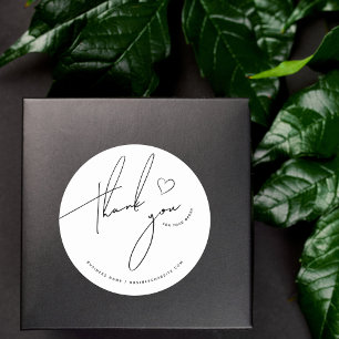 Dank u voor uw orde douane kleine zaken ronde sticker