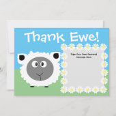 Dank u voor uw persoonlijke taart Funny Sheep Dais Bedankkaart (Voorkant)