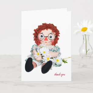 dank u voor uw pop met daisy bouquet kaart