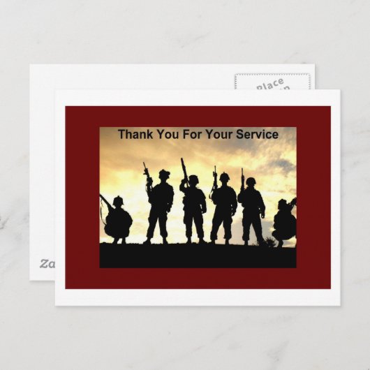 dank u voor uw service briefkaart (Voorkant / Achterkant)