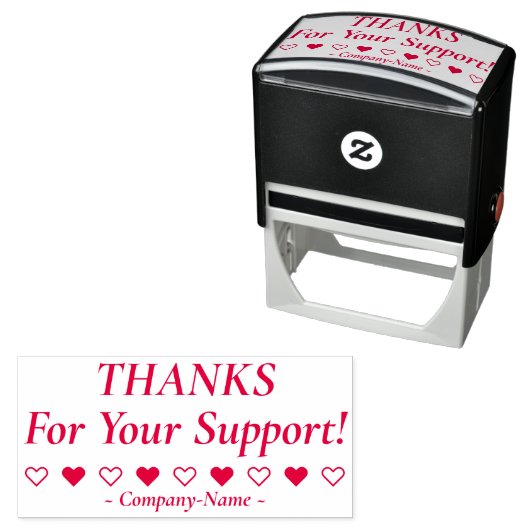 "DANK U VOOR UW STEUN!" + Bedrijfsnaam Stempel (In situ)