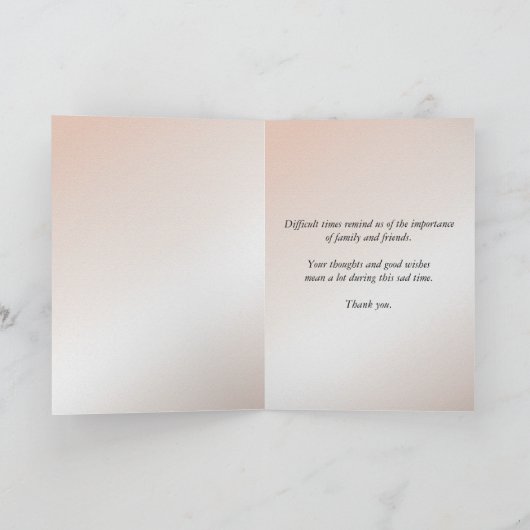 Dank u voor uw sympathie bedankkaart (Binnen)